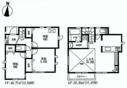 Floor plan. 46,800,000 yen, 3LDK, Land area 87.69 sq m , Building area 78.7 sq m