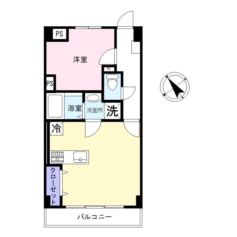 Floor plan. 1LDK, Price 19,800,000 yen, Occupied area 40.27 sq m , Balcony area 4.22 sq m