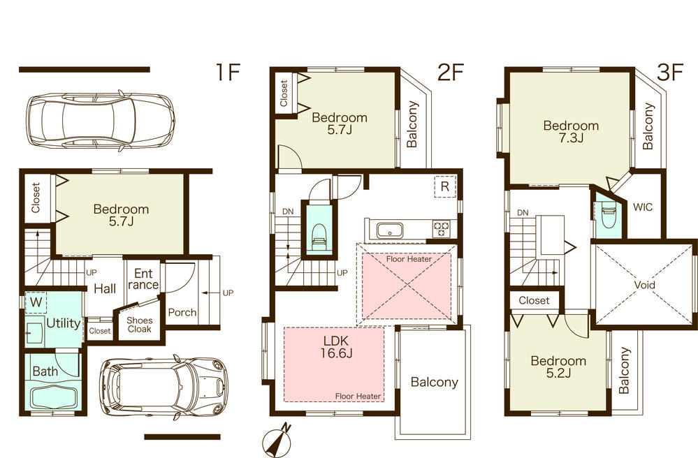 Floor plan. (A), Price 67800000 yen, 4LDK, Land area 76.94 sq m , Building area 121.4 sq m