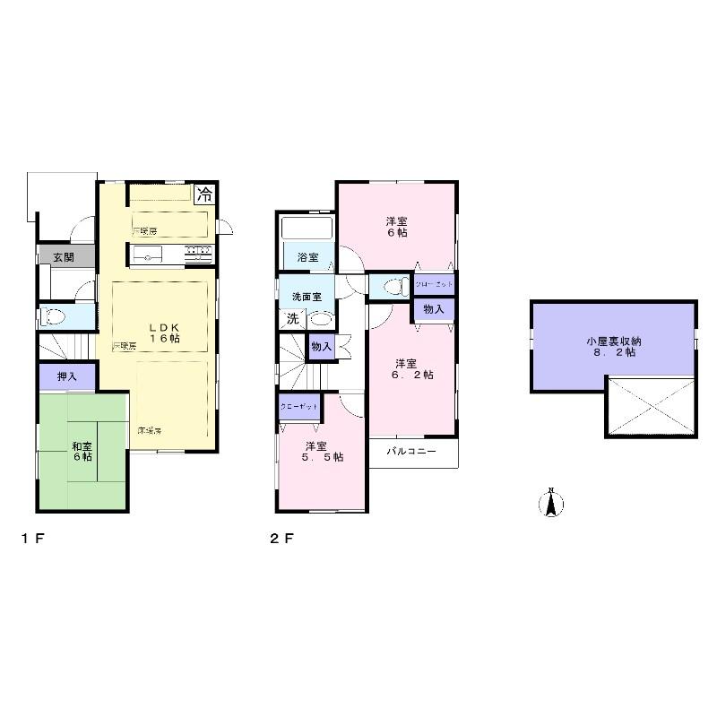 Floor plan. 51,800,000 yen, 4LDK, Land area 97.17 sq m , Building area 87.07 sq m