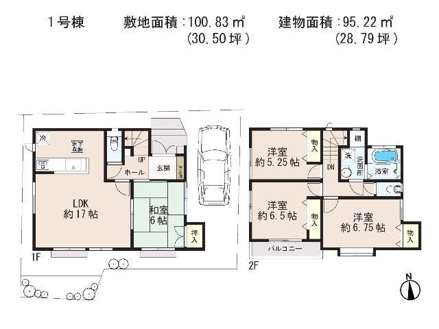Floor plan. 47,800,000 yen, 4LDK, Land area 100.83 sq m , Building area 95.22 sq m