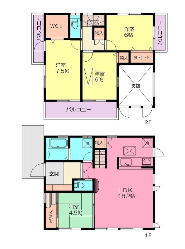 Floor plan. 49,800,000 yen, 4LDK, Land area 152.7 sq m , Building area 98.41 sq m Oizumigakuen New construction