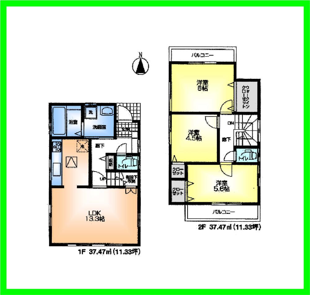 Floor plan. 35,800,000 yen, 3LDK, Land area 79.57 sq m , Building area 74.94 sq m