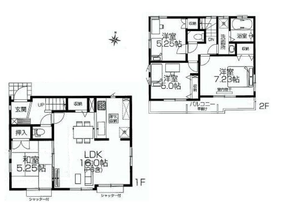 Floor plan. 36,800,000 yen, 4LDK, Land area 100.39 sq m , Building area 89.53 sq m