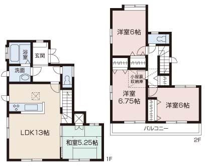 Floor plan. 39,800,000 yen, 4LDK, Land area 87.77 sq m , Building area 87.77 sq m floor plan