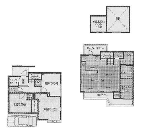 Floor plan. (D Building), Price 44,800,000 yen, 3LDK, Land area 81.1 sq m , Building area 80.59 sq m