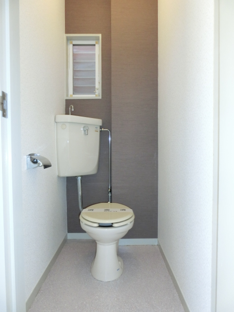 Toilet. Window with toilet