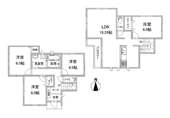 Floor plan. (Building 2), Price 56,800,000 yen, 4LDK, Land area 99.71 sq m , Building area 95.22 sq m