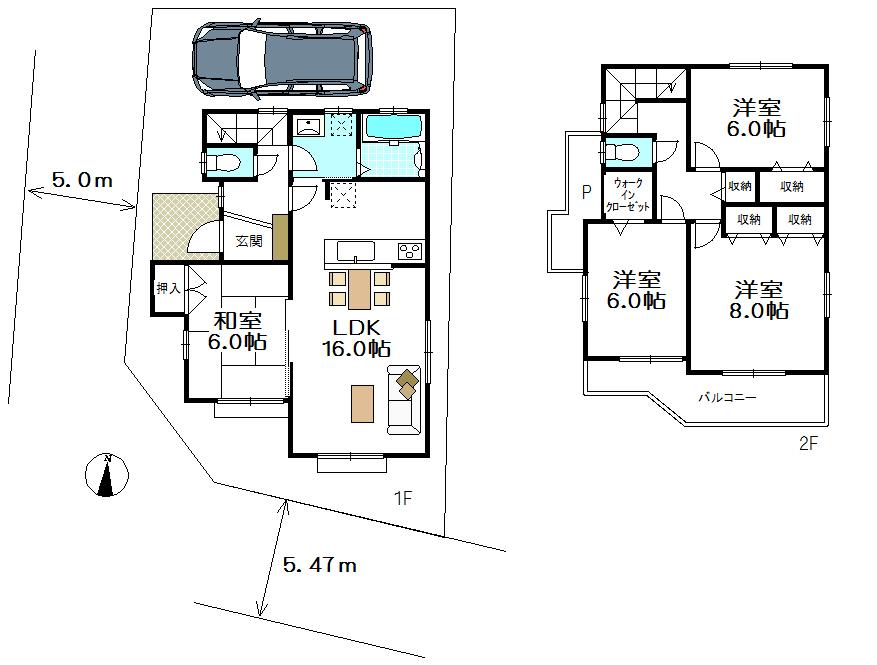 Floor plan. (18 Building), Price 61,900,000 yen, 4LDK, Land area 105.7 sq m , Building area 101.64 sq m