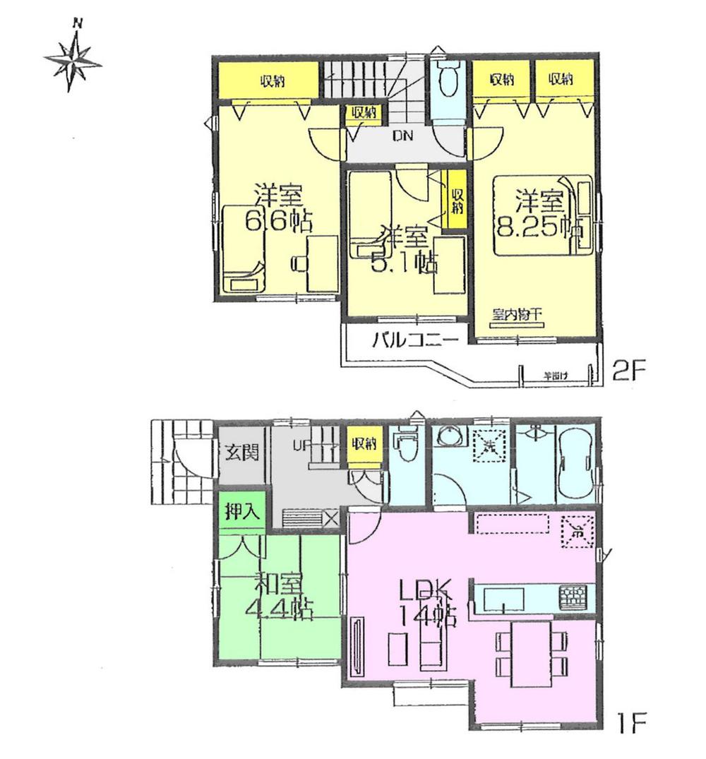 Floor plan. 42,800,000 yen, 4LDK, Land area 105.55 sq m , Building area 92.68 sq m