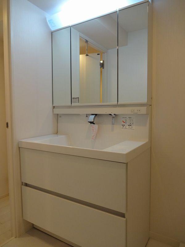 Wash basin, toilet. Bathroom vanity