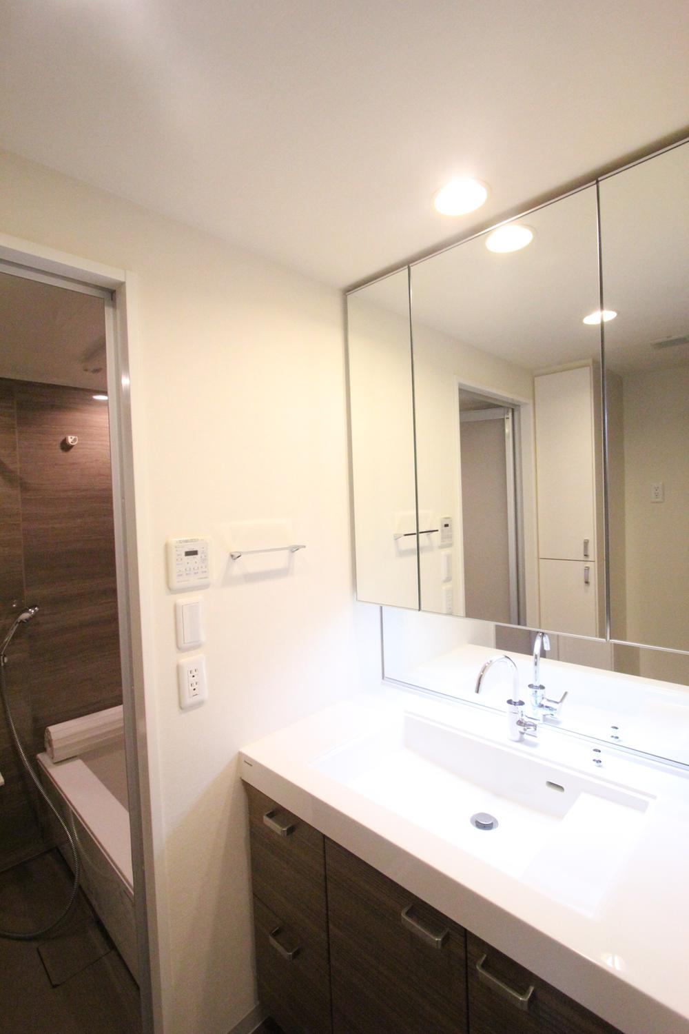 Wash basin, toilet. Interior