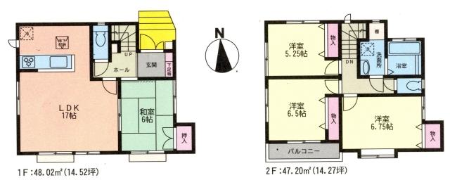 Floor plan. 44,800,000 yen, 4LDK, Land area 100.83 sq m , Building area 95.22 sq m