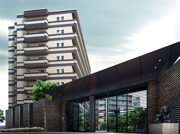 Shared facilities.  [Exterior - Rendering] It was adopted for the gate of the entrance gate, which is also the symbol of this project, Wrought Iron toting beauty. While expressing the beautiful design of the horizontal direction, It has achieved a balance between openness and security. The outer wall of the gate, Configure the tile of the features in the armor-clad approaches texture of unglazed. By using the traditional materials of Japan, It gives dignity and beauty to the streets. Also, By set up the eaves of shape diagonally, Create an overwhelming presence in the gate. It brings out beautifully the space of the courtyard, It produces a majestic stately palace of style.