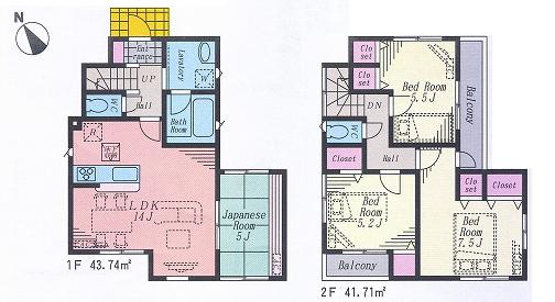 Floor plan. (1 Building), Price 39,800,000 yen, 4LDK, Land area 92.25 sq m , Building area 85.45 sq m