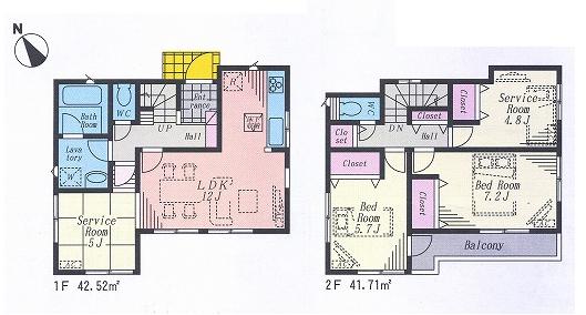 Floor plan. (4 Building), Price 37,800,000 yen, 4LDK, Land area 100.95 sq m , Building area 84.23 sq m