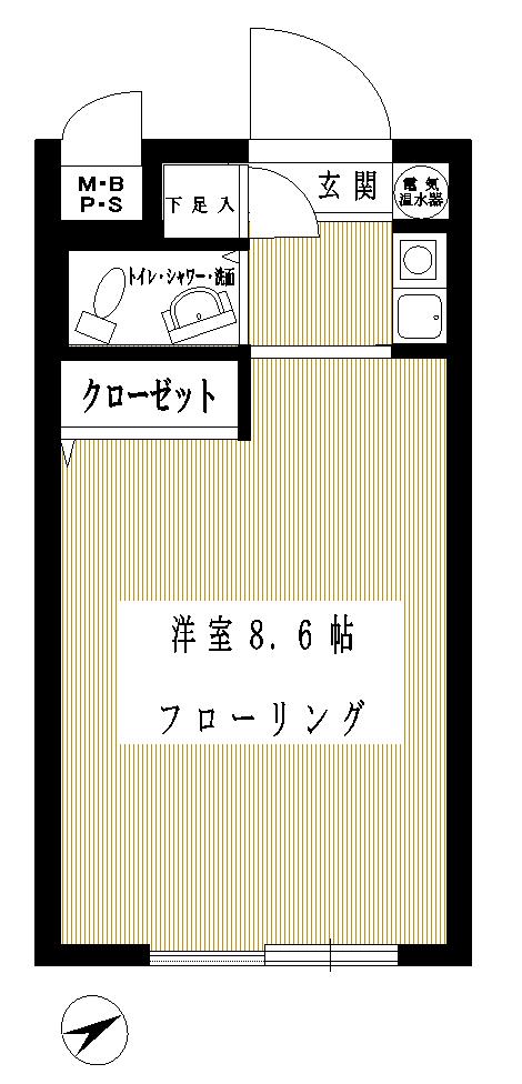 Floor plan. Price 6.8 million yen, Footprint 18.6 sq m floor plan
