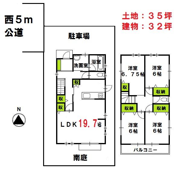 Floor plan. 39,800,000 yen, 4LDK, Land area 116.64 sq m , Building area 105.84 sq m
