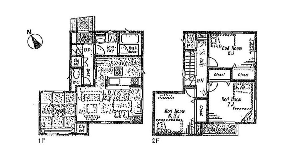 Floor plan. (Building 2), Price 40,800,000 yen, 4LDK, Land area 94.35 sq m , Building area 89.5 sq m