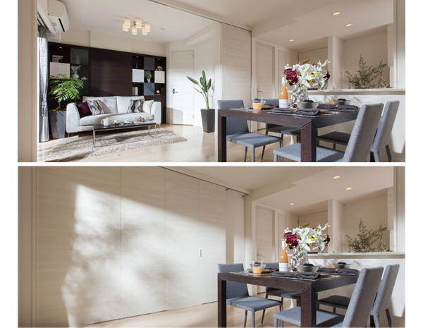 Other.  [Free Wall door adopt close together open to applications] living ・ Adopted Wall door (movable partition) between the Western-style room adjacent to the dining. Such as growth or its occasional usability of children, These flexible to changes in lifestyle.