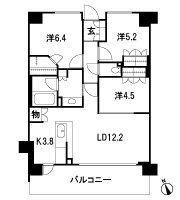 Floor: 3LDK + WIC, the occupied area: 69.95 sq m