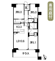 Floor: 3LDK + MC, occupied area: 66.93 sq m