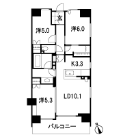 Floor: 3LDK + MC, the area occupied: 66.4 sq m