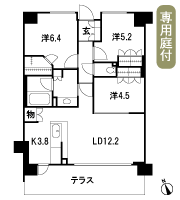 Floor: 3LDK + WIC, the occupied area: 69.95 sq m
