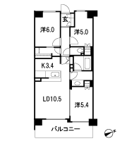 Floor: 3LDK + MC, occupied area: 67.11 sq m
