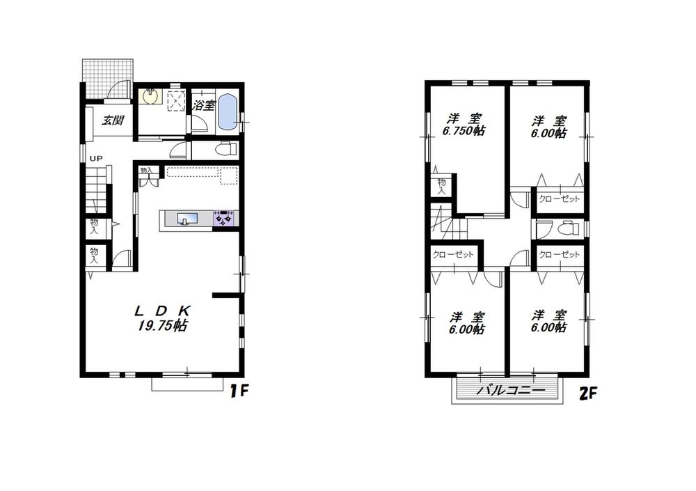 Floor plan. 39,800,000 yen, 4LDK, Land area 116.64 sq m , Building area 105.84 sq m 4LDK (extension 105 sq m)