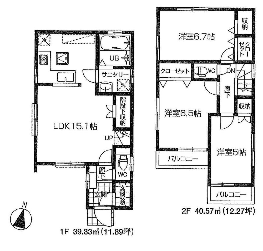 Floor plan. 52,800,000 yen, 3LDK, Land area 82.77 sq m , Building area 79.9 sq m