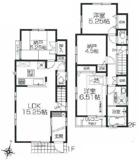 Floor plan. (6 Building), Price 50,800,000 yen, 4LDK, Land area 94.05 sq m , Building area 88.6 sq m