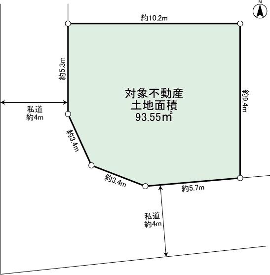 Compartment figure. Land price 39,700,000 yen, Land area 93.55 sq m compartment view