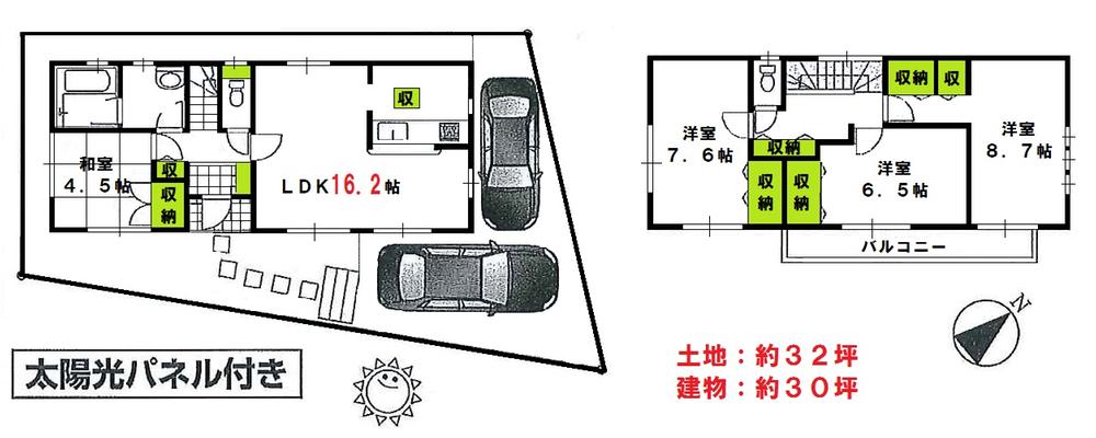 Floor plan. 47,800,000 yen, 4LDK, Land area 105.62 sq m , Building area 99.62 sq m