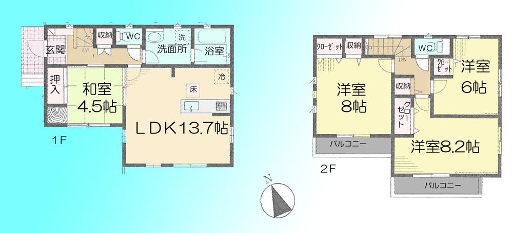 Floor plan. 40,800,000 yen, 4LDK, Land area 101.74 sq m , Building area 94.76 sq m