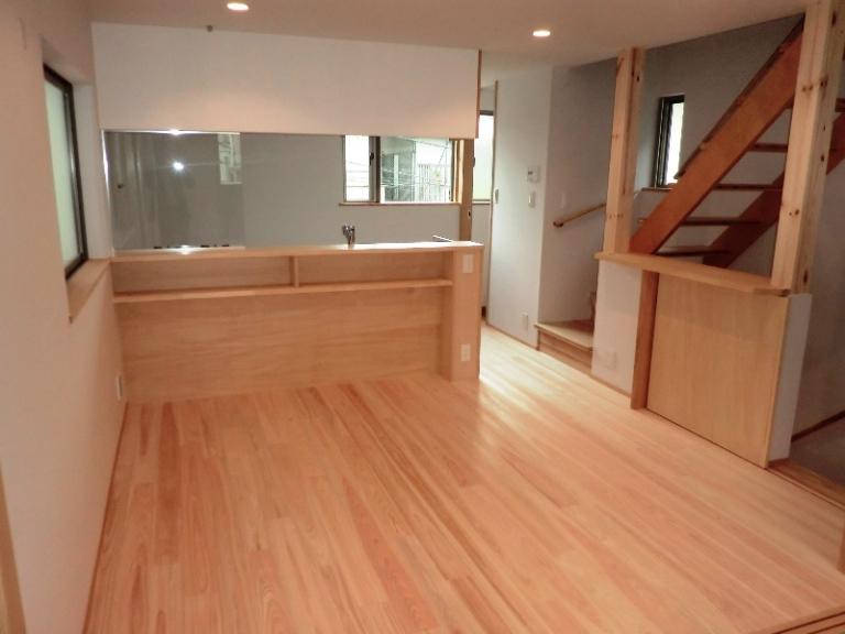 Living. Flooring using cypress material, Friendly space to connect with nature. 