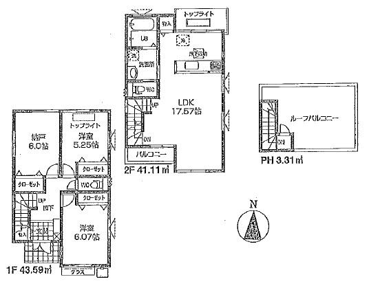 Floor plan. (4 Building), Price 48,800,000 yen, 3LDK, Land area 87.2 sq m , Building area 88.01 sq m