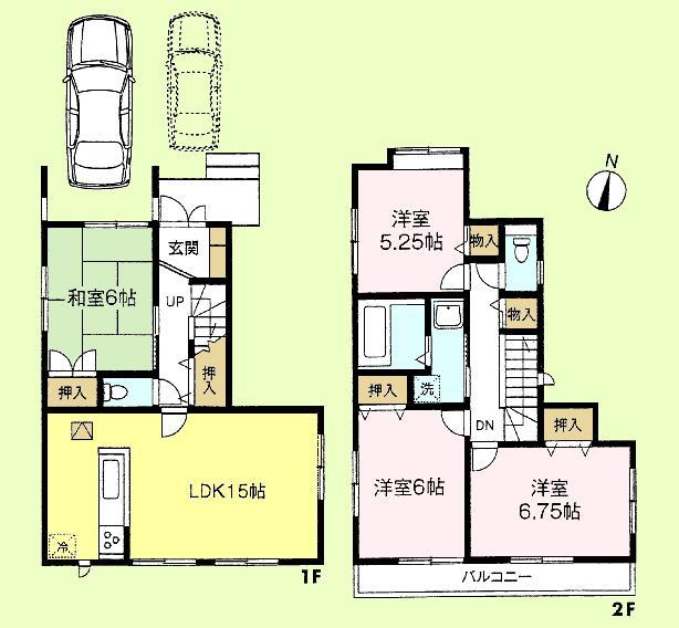 Floor plan. 54,800,000 yen, 4LDK, Land area 128.17 sq m , Building area 97.71 sq m