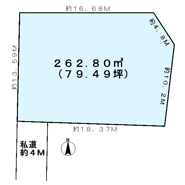 Compartment figure. Land price 93,500,000 yen, Land area 262.8 sq m