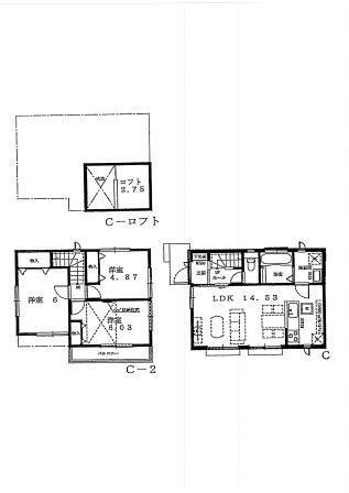 Floor plan. (C Building), Price 43,300,000 yen, 3LDK, Land area 110.78 sq m , Building area 71.93 sq m