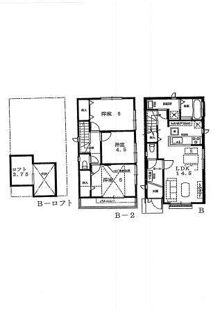 Floor plan. (B Building), Price 46,300,000 yen, 3LDK, Land area 99.8 sq m , Building area 75.97 sq m