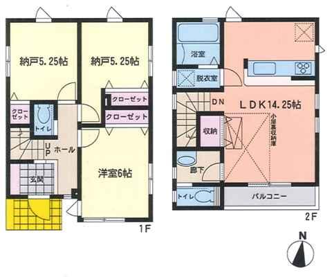 Floor plan. 47,800,000 yen, 3LDK, Land area 92.04 sq m , Building area 76.17 sq m