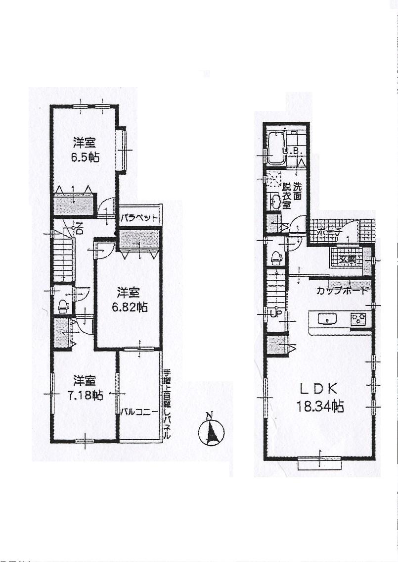 Floor plan. (A Building), Price 42,800,000 yen, 3LDK, Land area 88.18 sq m , Building area 92.86 sq m