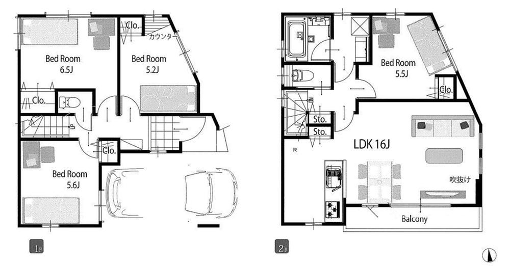 Floor plan. (A Building), Price 48,800,000 yen, 4LDK, Land area 67.3 sq m , Building area 97.46 sq m