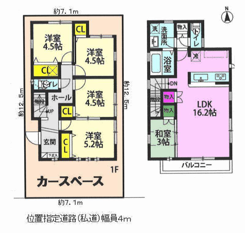 Floor plan. 57,800,000 yen, 5LDK, Land area 89.59 sq m , Building area 92.95 sq m
