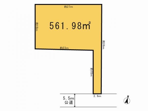 Compartment figure. Land price 98,800,000 yen, Land area 561.98 sq m