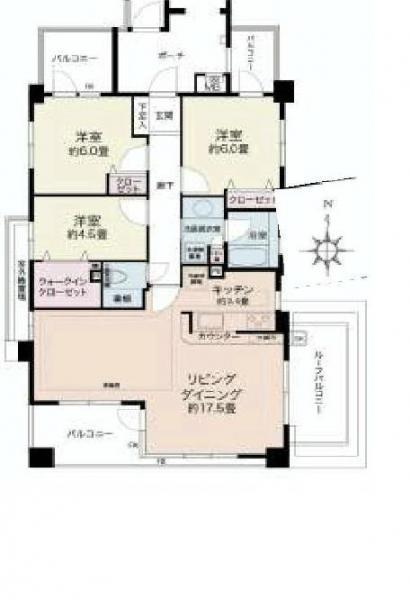 Floor plan. 3LDK, Price 58 million yen, Occupied area 80.36 sq m , Balcony area 19.85 sq m