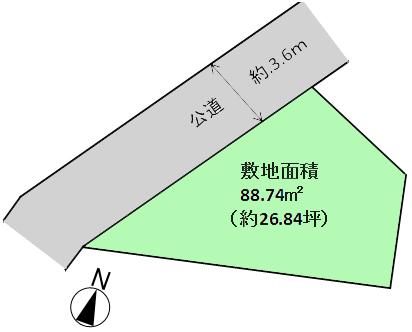 Compartment figure. Land price 31.5 million yen, Land area 88.74 sq m