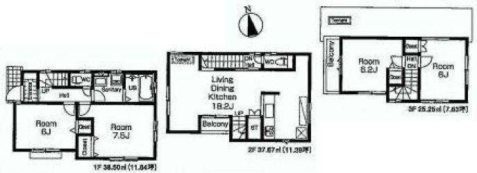Floor plan. 44,800,000 yen, 4LDK, Land area 80.02 sq m , Building area 101.42 sq m