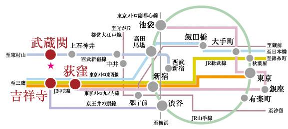 route map. 3 Station 6 line multi-access